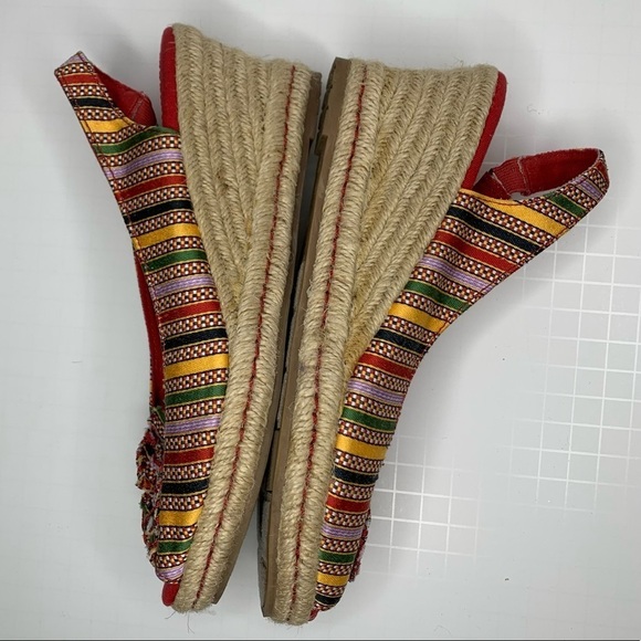 Naturalizer Berlynn multi-colored canvas elastic slingback espadrille wedge 7m - Picture 8 of 12